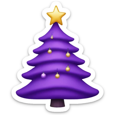Purple Christmas tree sticker