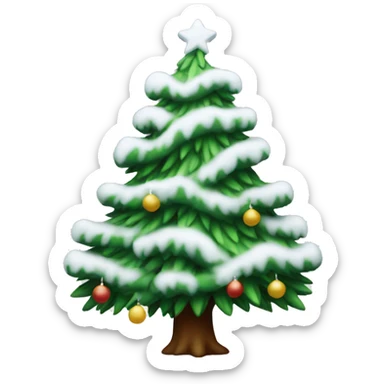 cozy christmas tree with snow sticker