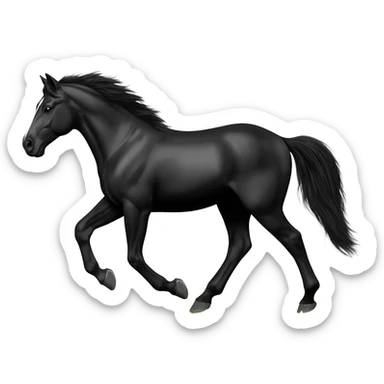 Black horse emoji running sticker