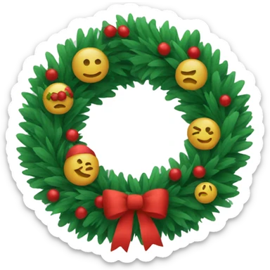 Holiday wreath sticker