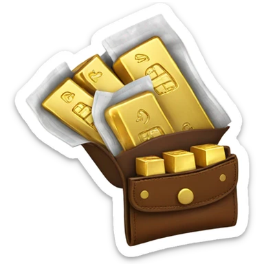 gold bars in wallet sticker