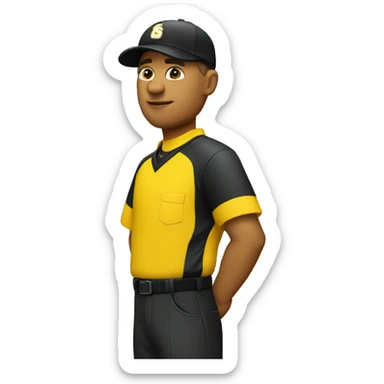 umpire with yello shirt sticker