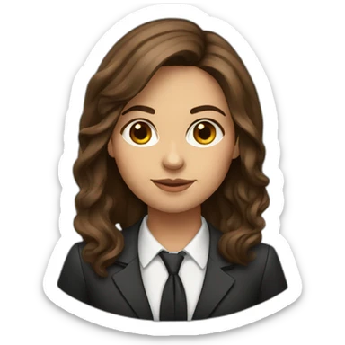 brown hair young female lawyer sticker