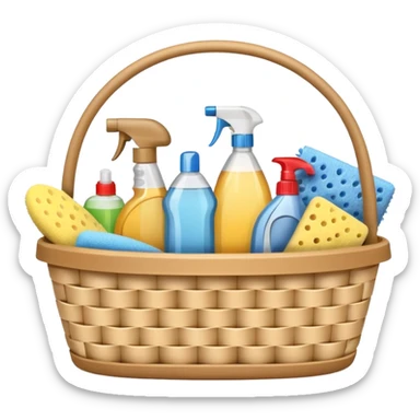 cleaning basket with nuteral color sticker