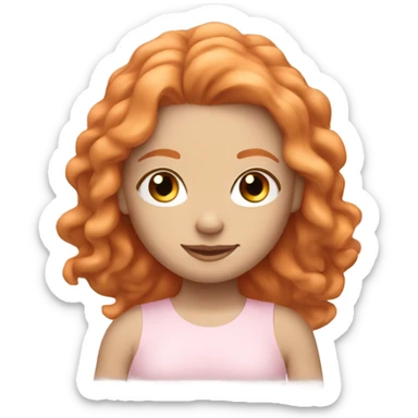 Ginger yoga white girl light pink clothes  sticker