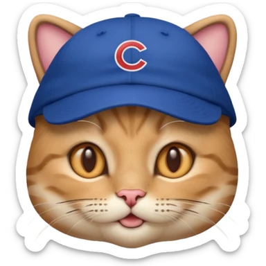 Kitty with cubs hat on sticker