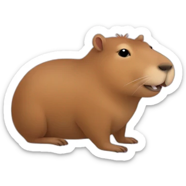 Capybara happy at home sticker