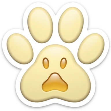 a pale pastel yellow pawprint sticker
