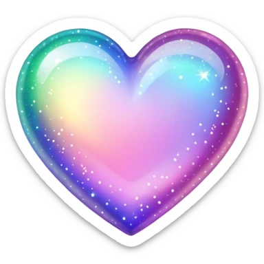 Glowing heart sparkles sticker