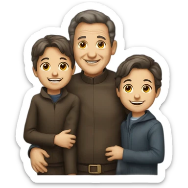 don bosco with 3 kids playing sticker