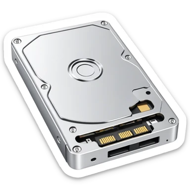 hard drive storage disk with metal case and connector ports sticker