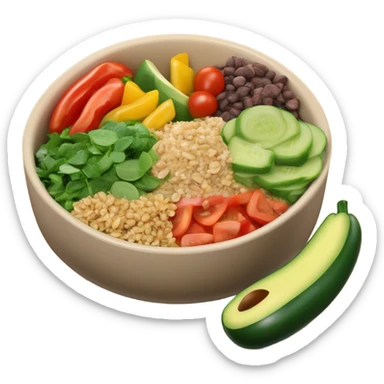 realistic bowl of healthy food sticker