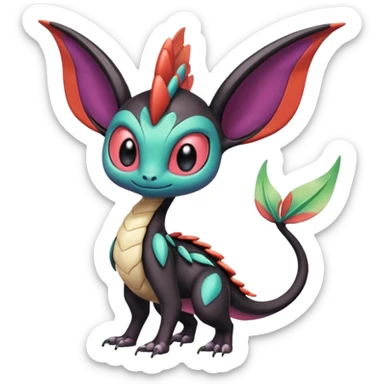 Shiny Cute Realistic Exotic Colorful Meloetta-Noivern-Stitch-Toothless-Fakémon-creature-hybrid sticker