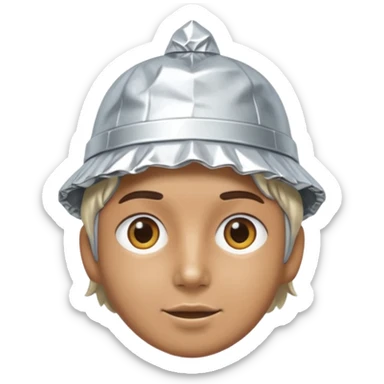 top of head tin foil hat  sticker