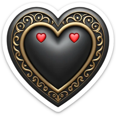 black metal make up heart sticker