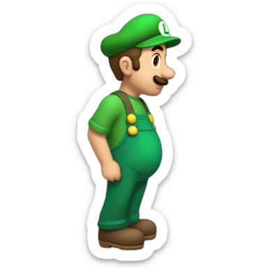 pregnant luigi side view sticker