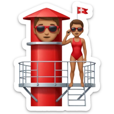 Lifeguard on watch tower sticker