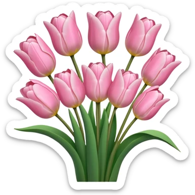 A bunch of light pink tulips sticker