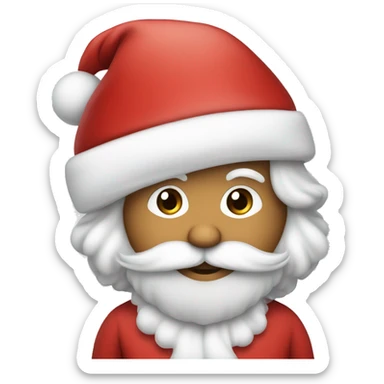 “An adorable Santa with a red suit, fluffy white beard, rosy cheeks, big eyes, and a red hat with a white pom-pom.” sticker