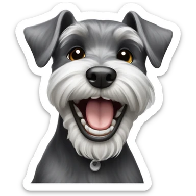 Miniature schnauzer laughing sticker