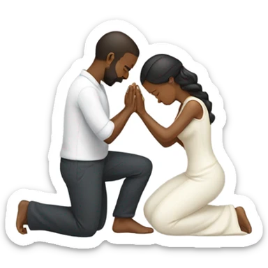 Wife and husband praying sticker