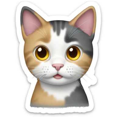 a cat has 3 colored sticker