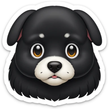 Chien noir avec poitrail blanc sticker