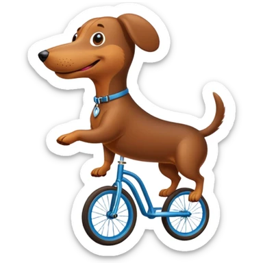Weiner dog on a unicycle  sticker
