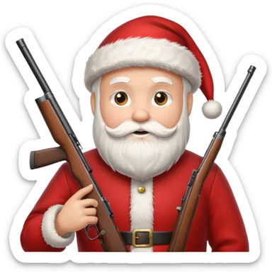 Santa hunting a turkey sticker