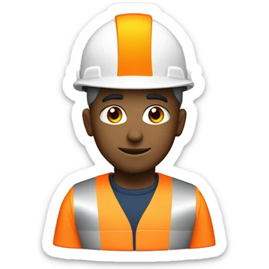 Engineer wit white hat and orange hivis sticker