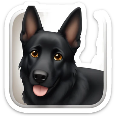 Black German Shepard with brown eyes sticker