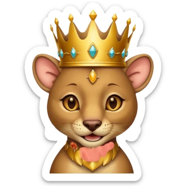 
Fossa animal wearing a crown winks sticker