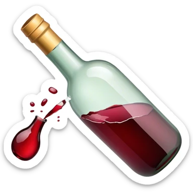 Broken wine bottle sticker