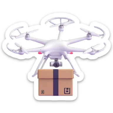 quadcopter drone delivering box sticker