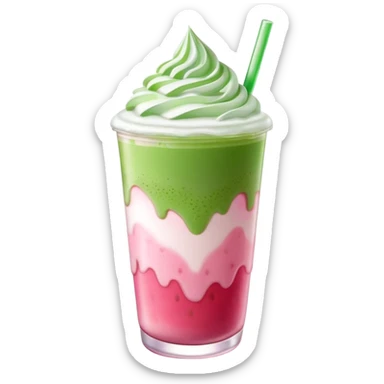 Iced strawberry matcha latte  sticker