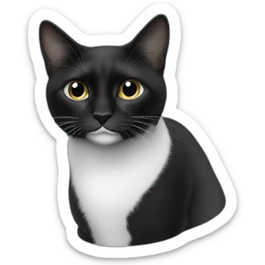 chat blanc et noir à long nez sticker