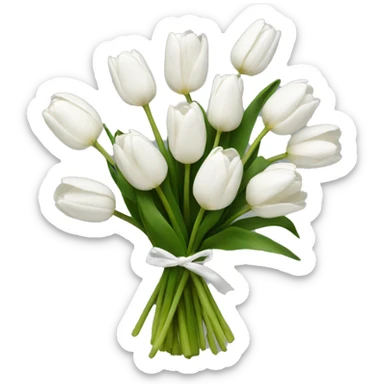white tulip bouquet  sticker