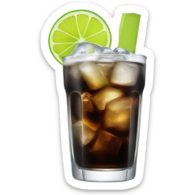 Diet Coke in a glass with ice and a lime  sticker