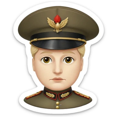 Mussolini com chapéu de penacho sticker