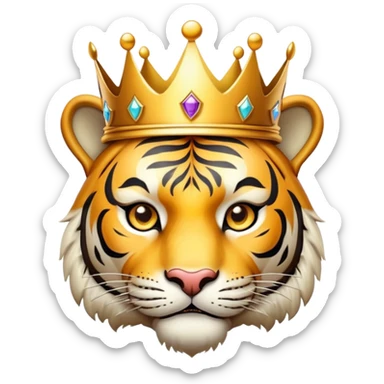 tiger face with crown VIP for Twitch emote sticker