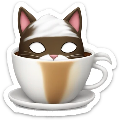 Cup of coffee with cat on it  sticker