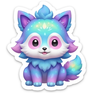 Cute adorable kawaii colorful pastel nebula fantasy animal hybrid Fakemon full body sticker