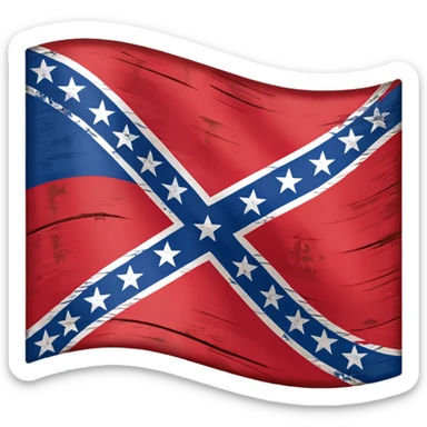 Confederate flag realistic ultra  sticker