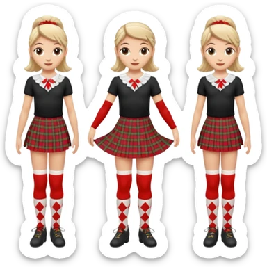 Highland dancing argyle just over the knee socks, tartan miniskirt and highland dancing shoes sticker