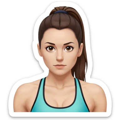 Melanie chisholm with a high ponytail wearing sports bra sticker