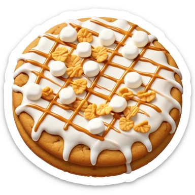 Big butterscotch cookie with cornflakes and marshmallow drizzle sticker
