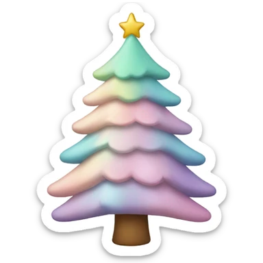 Pastel Christmas tree sticker