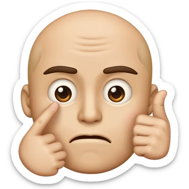 Emoji qui regarde mal avec un sourcil en l’air et l’index au coins de sa bouche et sa bouche dois être comme ça 🫦 sticker