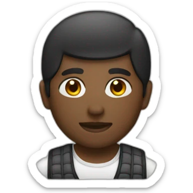 Black Guy with Japanese vest on sticker