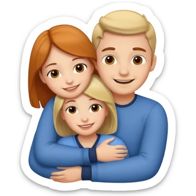 girl with normal girl size boobs hugging two guys sticker